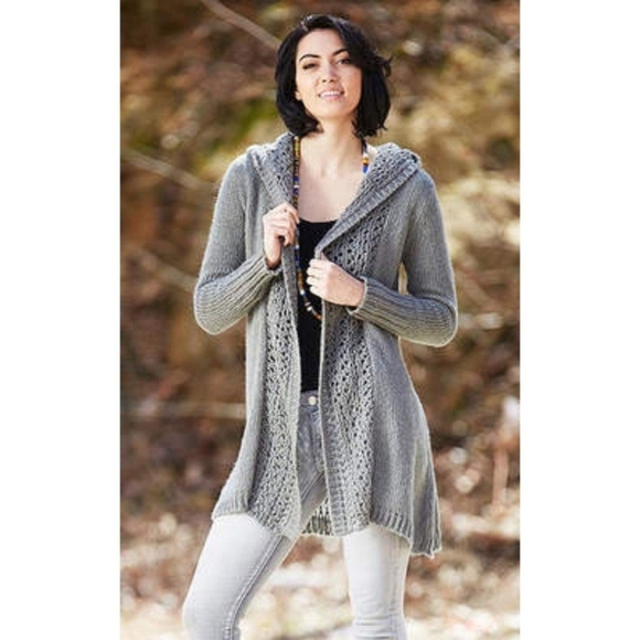 Anthropologie Angel of the North Hooded Open Front Knit Sweater Duster Small - Picture 1 of 9